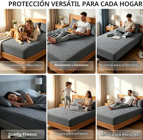 Vista 3 de Softhour - Protector de colchón de enfriamiento individual, protector de 3d-gris oscuro