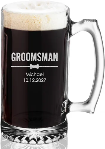 Vista 10 de Lifetime Creations Taza de cerveza personalizada grabada con el padre de la novia, 25 onzas, regalo de boda para papá, apto para lavavajillas