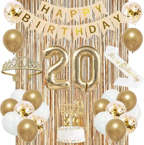Vista 16 de Trgowaul Decoraciones de 9º cumpleaños para niñas, pancarta, banda y corona, decoración de pastel, globo de número 9, cortinas de flecos