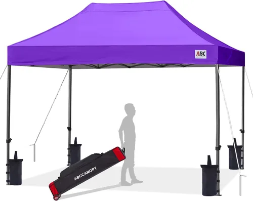 Vista 64 de ABCCANOPY Toldo Desplegable – Carpa/Toldo Portátil para Patio Exterior de 8 x 8 Pies, Resistente para Patio Trasero y Terraza con 4 Sacos de Arena
