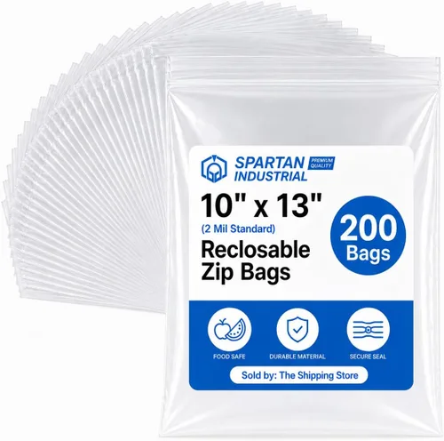 Vista 11 de Spartan Industrial - Bolsas de plástico de polietileno transparente recerrable de 6" x 9" (200 unidades) de un cuarto de galón con cremallera