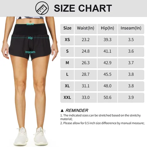 Vista 7 de Haowind Pantalones cortos para correr para mujer con bolsillos, cintura alta, pantalones deportivos atléticos, de secado rápido, pantalones cortos