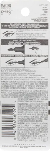 Vista 3 de Maybelline New York Master Precise Curvy Delineador de ojos líquido, negro, 0.01 onzas