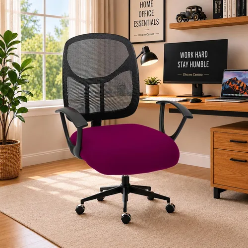 Vista 106 de Fundas elásticas resistentes al agua para sillas de computadora - Protectores lavables para respaldo giratorio y asiento para mascotas - Negro
