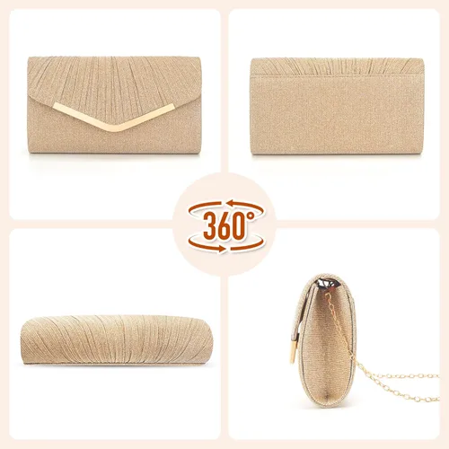 Vista 3 de Bolsos de mano para mujer, bolso de noche, bolso de hombro, bolso cruzado para boda, cóctel, fiesta de graduación