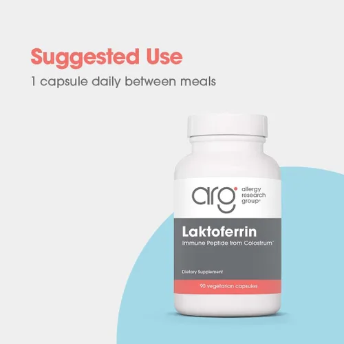 Vista 4 de Allergy Research Group ARG Laktoferrin - 350 mg de lactoferrina - Sistema inmunológico y apoyo a la salud intestinal - Sin gluten y sin OMG - 90