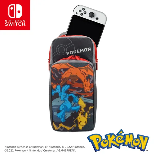Vista 4 de Nintendo Switch Adventure Pack (Pikachu, Charizard, and Lucario) Travel Bag - Officially Licensed by Nintendo & Pokémon