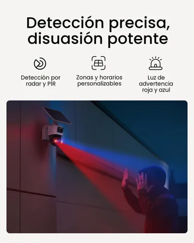 Vista 9 de eufy Security eufyCam S4, kit de 2 cámaras, 4K solar, PTZ de 3 lentes, sistema inalámbrico