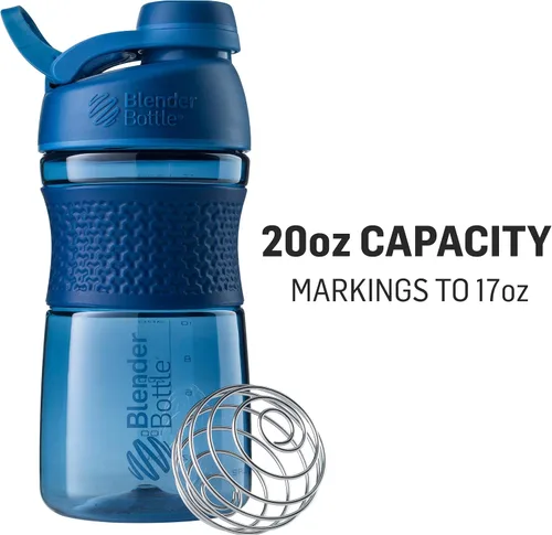 Vista 3 de BlenderBottle SportMixer - Botella agitadora y sistema ProStak para batidos de proteínas y almacenamiento de suplementos