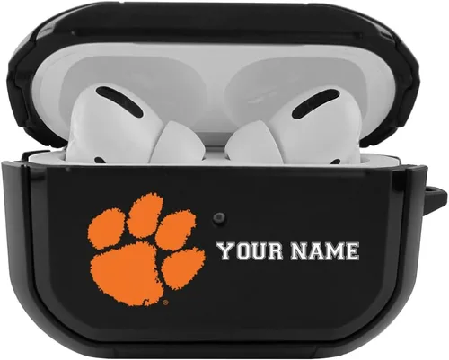 Vista 25 de Colegial - Funda negra duradera para Apple AirPods Pro (1ª/2ª generación) con mosquetón - Alabama Crimson Tide
