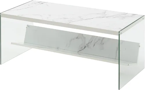 Vista 12 de Convenience Concepts SoHo - Mesa auxiliar, gris desgastado/vidrio Gris(Weathered Gray)