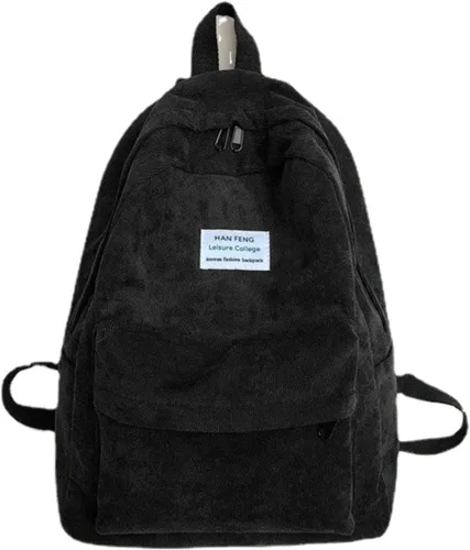 Vista 8 de YUESUO Mochila grande de pana Kawaii con bonito colgante de oso, bolsa vintage para niñas, estudiantes, mochila escolar, mochila para libros, Beige