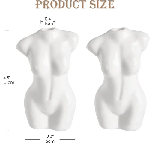 Vista 3 de Briful Mini jarrón de cuerpo – Decoración de estante de forma femenina, escultura en forma de cuerpo, bonito jarrón de flores para decoración