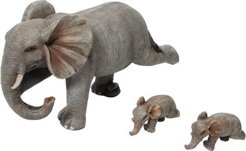Vista 8 de Estatua familiar de elefante de yoga, juego de 3 piezas de figuras para madre y bebés, decoración de buena suerte para el hogar y la oficina