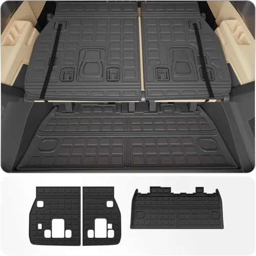 Vista 8 de alfombra de carga para maletero, protector de cubierta de asiento trasero de elastómero termoplástico (alfombra de maletero + alfombra de respaldo)