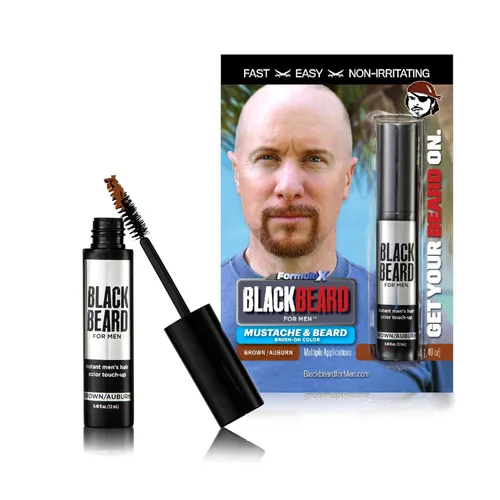 Vista 10 de Barbanegra para hombre, color de barba instantánea, negro, 1 paquete 1-Day Temporary Facial Hair Tint, Beard, Mustache, Eyebrow, Sideburns