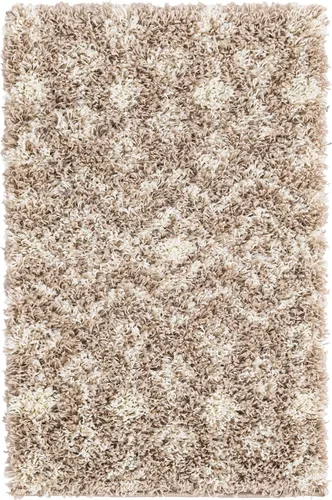 Vista 3 de Unique Loom Moroccan Trellis Shag Collection - Alfombra de área - Meknes (2 pies 2 pulgadas x 3 pies 1 pulgada, rectangular, marrón claro/marfil)