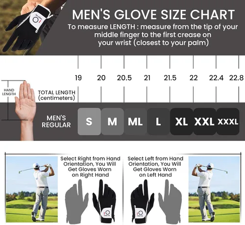 Vista 6 de FINGER TEN - Guantes de golf para hombre, agarre para lluvia, mano izquierda para diestros, 1 unidad, ajuste duradero para clima cálido, húmedo