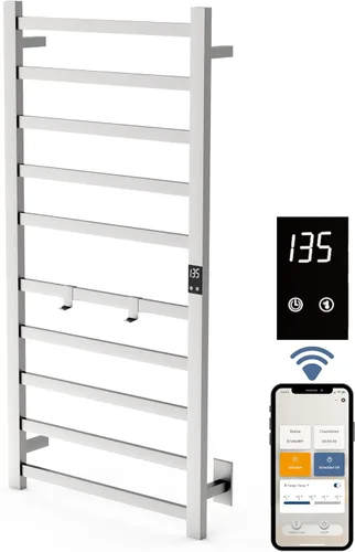 Vista 17 de Topdattion Calentador de toallas eléctrico Súper delgado Con temporizador y ajustes de temperatura de múltiples niveles Cableado directo