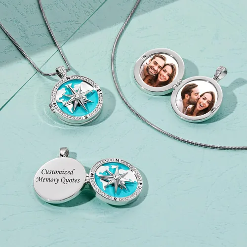 Vista 5 de Fanery sue Personalized Locket Necklace that Holds Pictures, Lockets Necklaces Customize Photo Picture Pendant Jewelry Mothers's Day Gifts for Mom