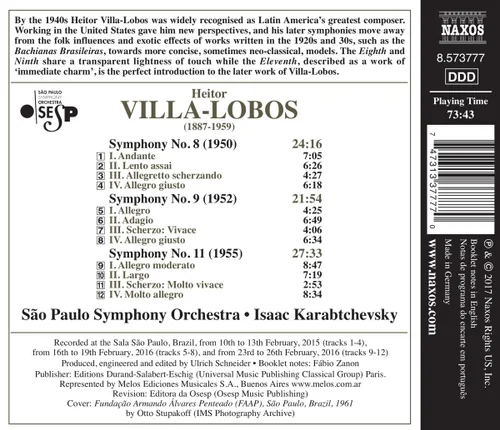Vista 2 de Heitor Villa-Lobos Symphonies Nos. 8, 9 & 11