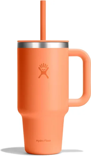 Vista 47 de Hydro Flask Vaso de Viaje con Asa, Tapa y Pajita - Acero Inoxidable Aislado en 24 Oz Aloe
