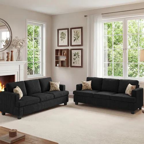 Vista 19 de Apicizon Cloud Couches Juegos de Muebles para Sala de Estar, Juego de Sofá Loveseat de 2 Plazas y Sofá de 3 Plazas para Dormitorio, Cómodo Sofá Cama