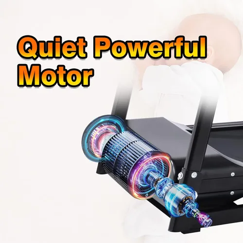 Vista 7 de Cinta de correr plegable para el hogar para entrenamiento en casa, pantalla LCD de 5 pulgadas, cubierta de correr absorbente de golpes, soporte