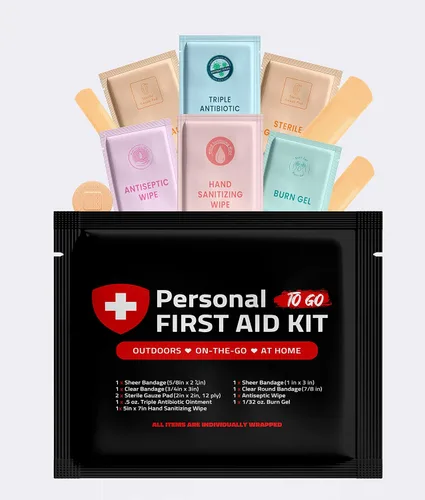Vista 8 de Kit de primeros auxilios portátil de tamaño de viaje, perfecto para el hogar, oficina, automóvil, escuela, negocios, viajes, senderismo, universidad