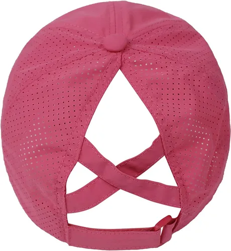 Vista 4 de Koreshion Gorra de béisbol ajustable para mujer, diseño de moño desordenado, de secado rápido