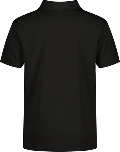 Vista 3 de Izod Camisa polo de manga corta para uniforme escolar para niños, cierre de botón, material de rendimiento que absorbe la humedad Negro