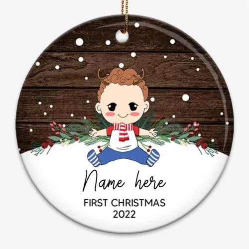 Vista 8 de Adorno personalizado para el árbol de Navidad para la primera Navidad, regalo para el nuevo padre de la madre de la protuberancia, adorno