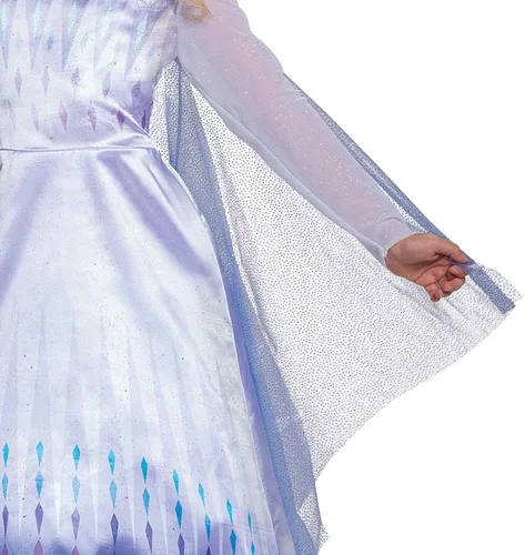 Vista 5 de Disney Frozen 2 - Disfraz de Elsa para niñas, vestido clásico y traje de capa