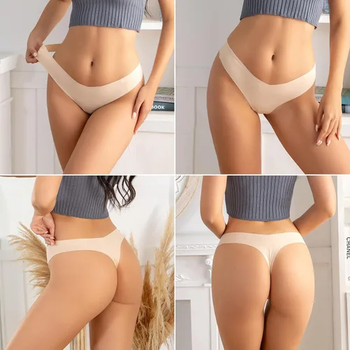 Vista 6 de SONTOP BASIC Ropa interior sin costuras para mujer, tangas en T en la espalda, de algodón, transpirables, paquete de 3 a 6