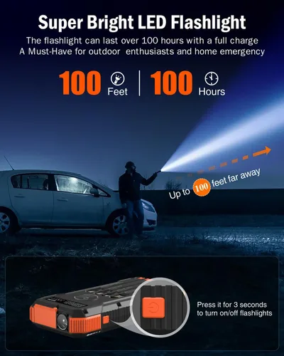 Vista 9 de BLAVOR Cargador solar de 20000 mAh integrado 4 cables, batería externa de carga rápida de 20 W con USB C, luz de campamento, linterna, batería