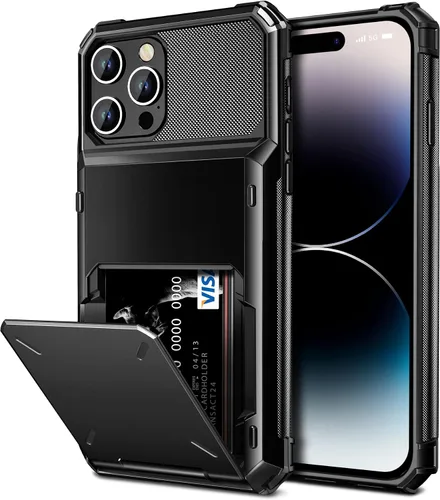 Vista 9 de Vofolen Funda tipo cartera para iPhone 14 con tarjetero y 4 ranuras para Negro
