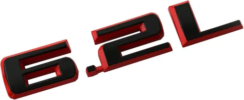 Vista 4 de CDD Emblemas de capucha 2019-2021 de 6.2L Reemplazo de insignia 3D para Chevy Silverado 1500 2500HD (negro rojo)
