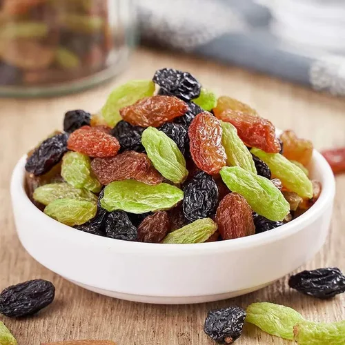 Vista 6 de Sin semillas Medley Pasas de frutas secas pasas doradas pasas a granel Pasas de tres colores, ingredientes de té con leche de pasas, aperitivos