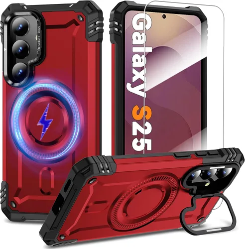 Vista 54 de Funda magnética para Samsung Galaxy S25+ Plus/Galaxy S24+ Plus [Soporte de anillo de cámara integrado] [Protector de pantalla]