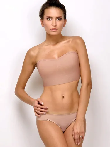 Vista 2 de Geyoga Paquete de 4 brasieres bandeau para mujer con forro antideslizante, brasier deportivo acolchado sin tirantes, sin costuras, bralette