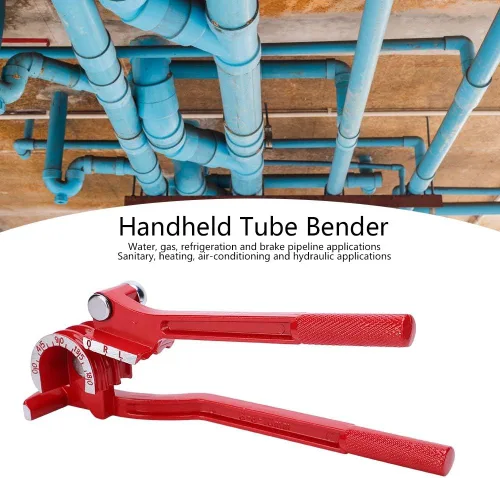 Vista 4 de Dobladora de tubos, 180 grados de 3 ranuras de cobre manual, herramienta de codo de flexión manual multifunción, aleación de aluminio