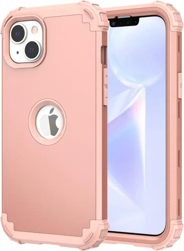 Vista 12 de Ankoe Funda para iPhone 14 Plus, resistente, protección contra caídas, policarbonato duro, silicona suave, combo híbrido de protección contra Negro