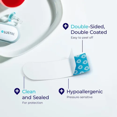 Vista 2 de LUSTRE Tiras – 60 tiras adhesivas y sensibles a la presión para usar con dispositivos LUSTRE ClearSkin Terapia de la piel Reducción de acné