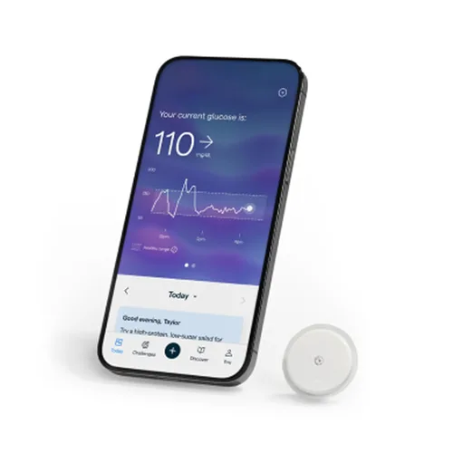 Lingo Monitor Continuo de Glucosa (CGM) y Aplicación. Fabricado por Abbott. Conozca el impacto de lo que come. 1 biosensor Lingo dura hasta 14