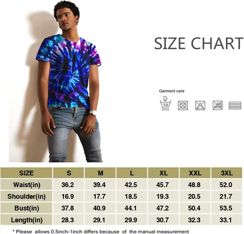 Vista 7 de Losturban Camiseta unisex retro de teñido anudado para hombres y mujeres de los años 70 y 80, hippies para adultos mayores, Arco iris