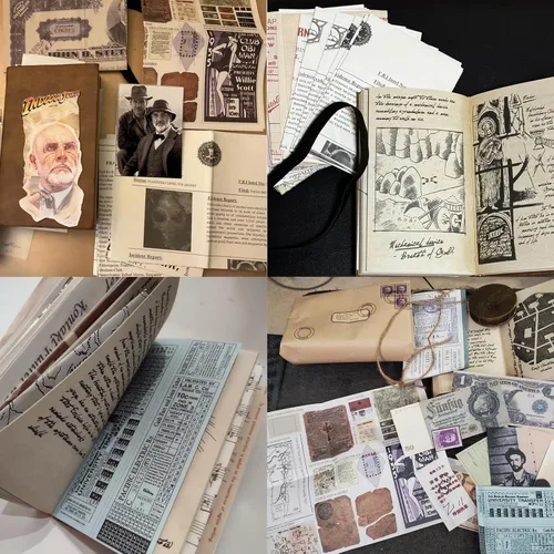 Vista 3 de Diario del Grial Indiana Journal, Indiana Grail Diary Props Toys, Diario de cuero vintage, regalos clásicos de accesorios de película