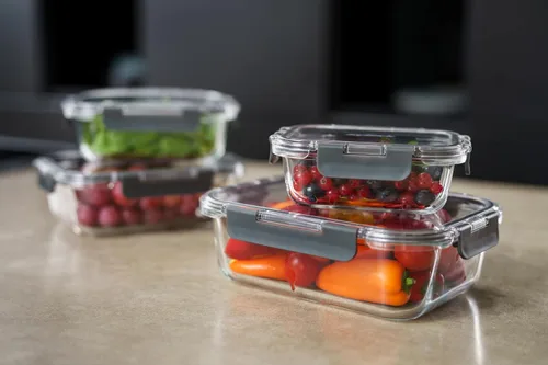 Vista 8 de [Usado] Zyliss Recipiente de vidrio, vidrio resistente a roturas, caja de almacenamiento de alimentos hermética con tapa sellable, apto