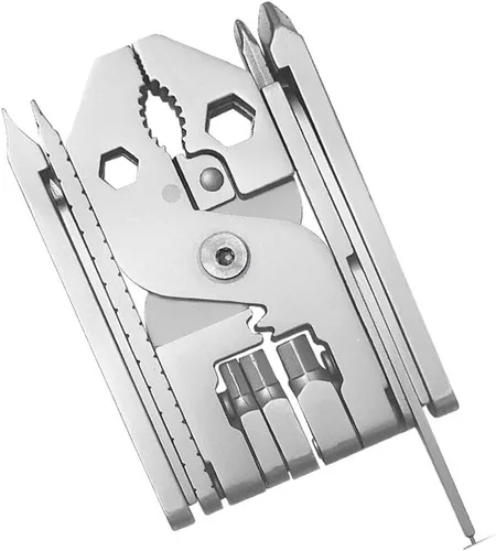 Vista 3 de Alicates múltiples, 25 en 1 de acero inoxidable multifuncional alicates multi herramientas conjunto con funda, herramientas de bolsillo portátiles