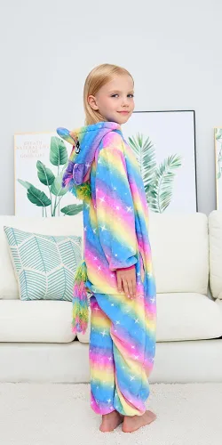 Vista 36 de Pijama de unicornio unisex para niños, enteritos para disfraz, Halloween
