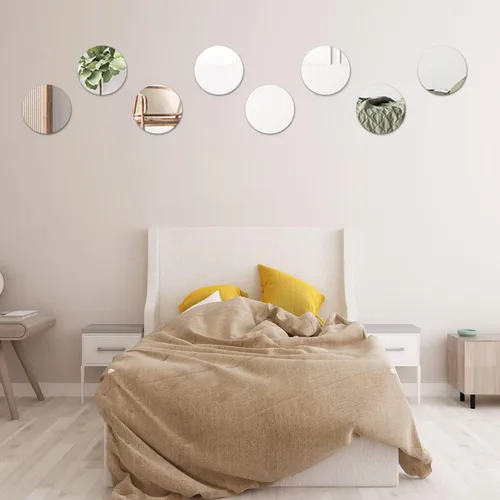 Vista 7 de Azulejo de espejo redondo de vidrio, adhesivo autoadhesivo de 6 pulgadas, lámina de espejo circular pequeña para manualidades, placas de espejo